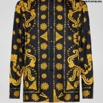 Versace Barocco Western Print Silk Twill Shirt