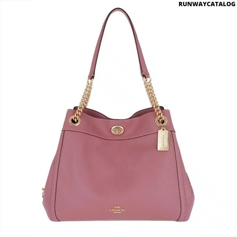 Coach Turnlock Edie Leather Shoulder Bag