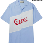 GUCCI Oversized Camp-Collar Logo-Embroidered Cotton-Poplin Shirt