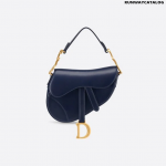 Christian Dior Mini saddle bag in blue calfskin