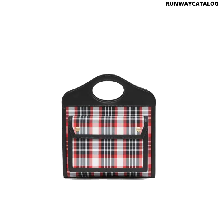 Burberry Mini Tartan Nylon and Leather Pocket Bag