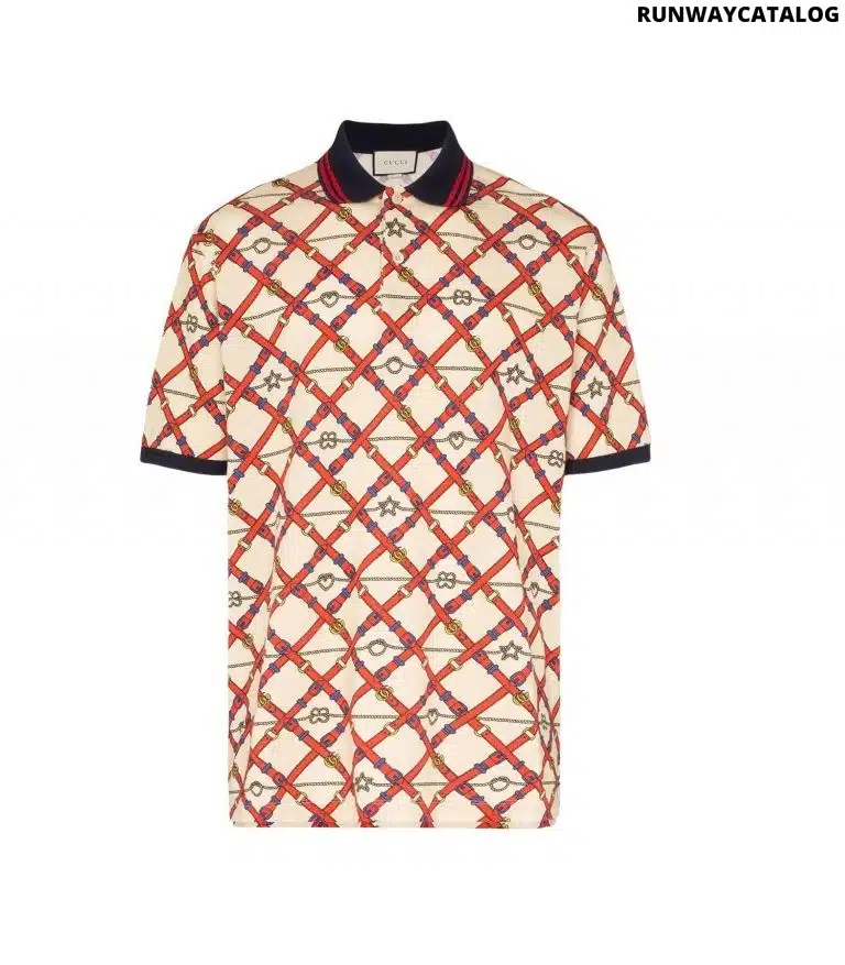 Gucci belt logo print polo t shirt