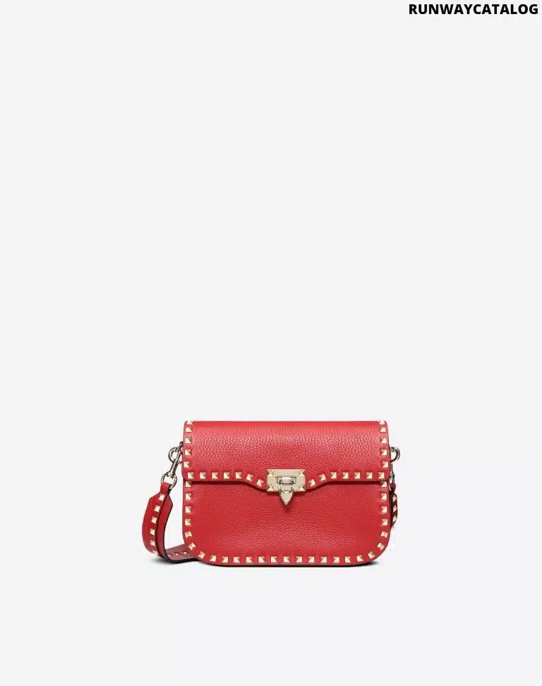 Valentino Medium Rockstud Grainy Calfskin Crossbody Bag