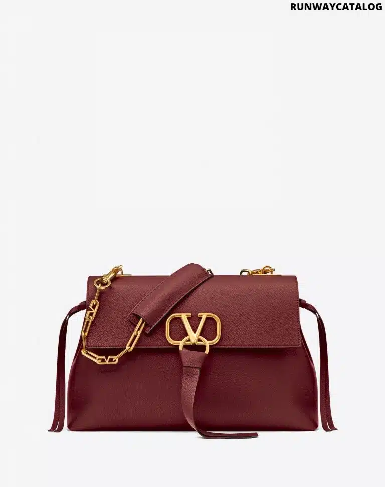 Valentino Medium VRing Grainy Calfskin Chain Bag