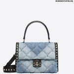 Valentino Medium denim Candystud top-handle bag