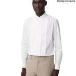 Resin Pearl Detail Cotton Poplin Dress Shirt