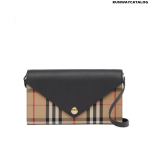 Burberry Vintage Check and Leather Wallet with Detachable Strap