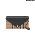 Burberry Vintage Check and Leather Wallet with Detachable Strap