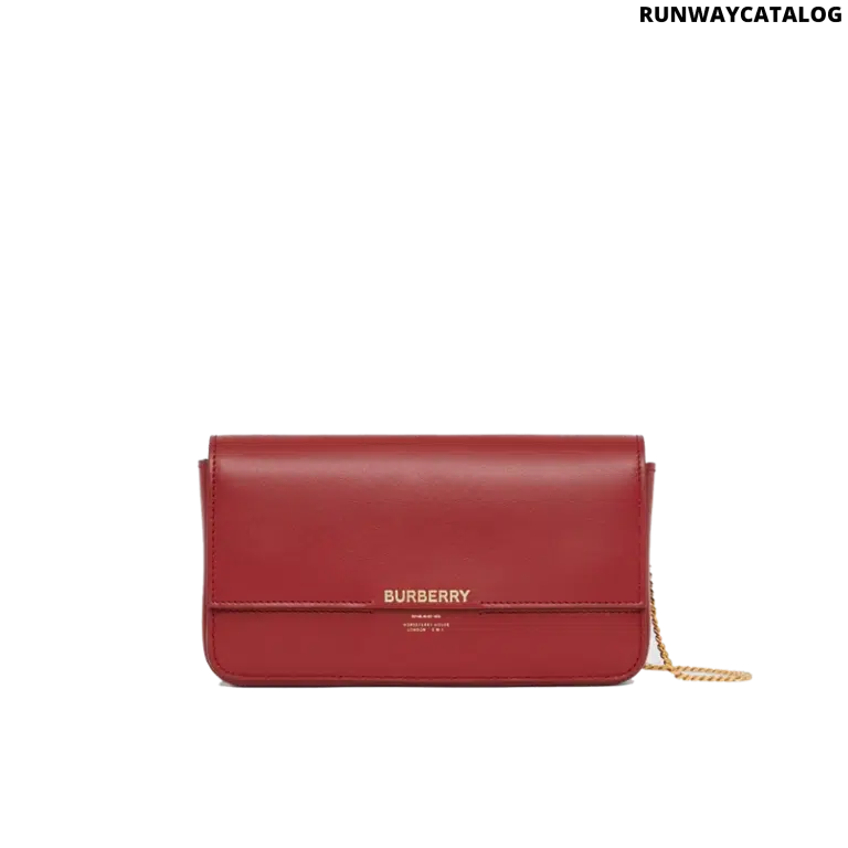 Burberry Leather Wallet with Detachable Chain Strap