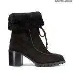 Jimmy choo Black Crosta Suede Hiker Boots with Shearling Lining