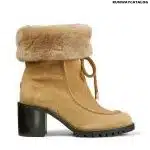 Jimmy choo Honey Crosta Suede Hiker Boots with Shearling Lining