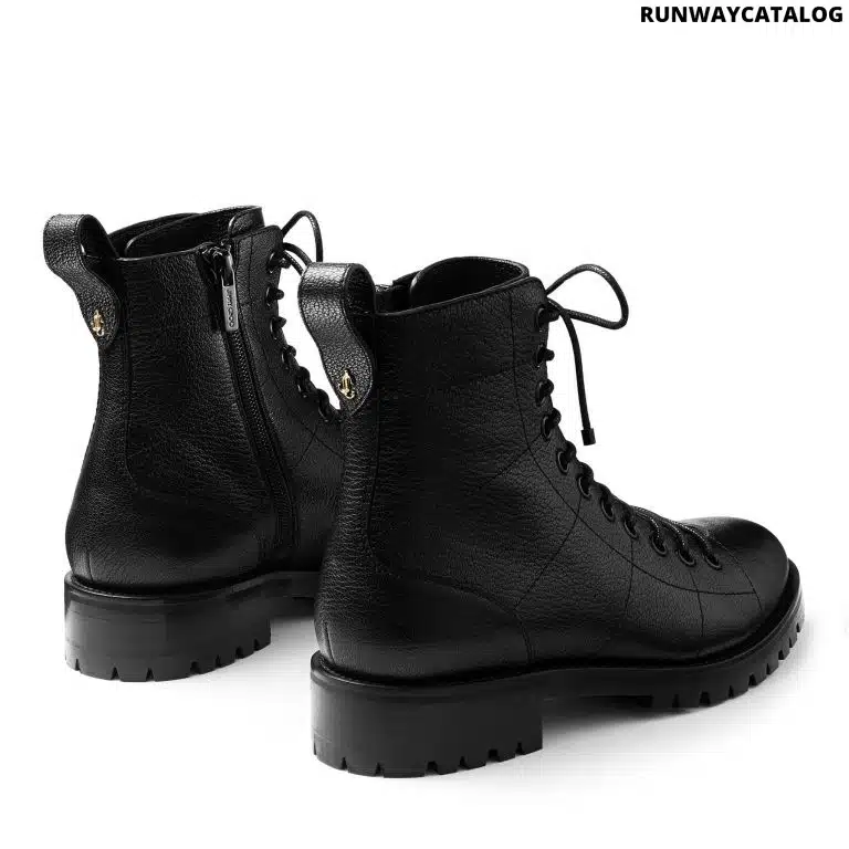 Jimmy choo Black Grained Leather Combat Boots - Image 2