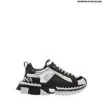 DOLCE N& GABBANA MIXED-MATERIAL SUPER QUEEN SNEAKERS