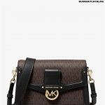 MICHAEL KORS Jessie Medium Logo and Leather Shoulder Bag