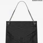 Saint Laurent Niki Large Shopping Bag in Crinkled Vintage Leather