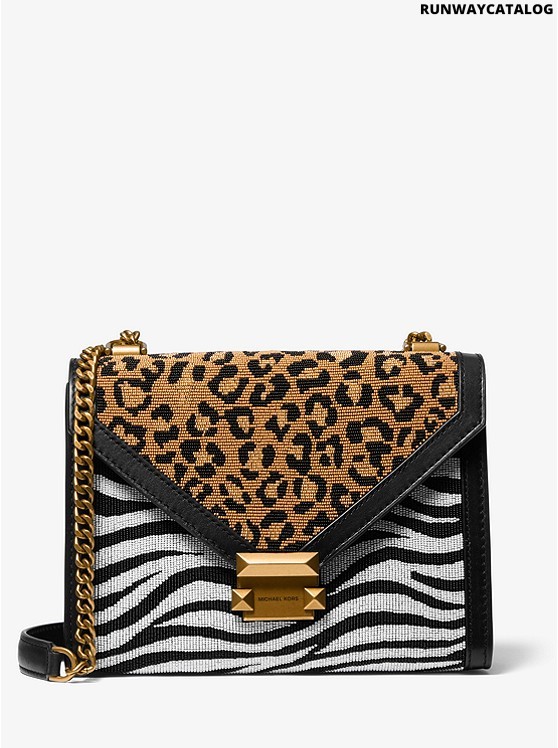 MICHAEL KORS Whitney Large Beaded Animal Print Convertible Shoulder Bag -  Runway Catalog