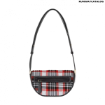 Burberry Mini Knitted Tartan and Leather Olympia Bag