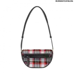 Burberry Mini Knitted Tartan and Leather Olympia Bag