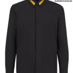 Fendi logo-stripe collar shirt