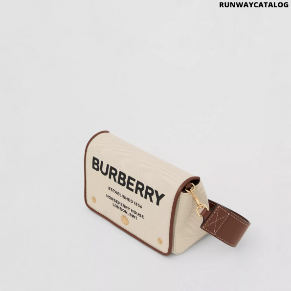 Burberry Small Horseferry Print Cotton Canvas Crossbody Bag - Runway Catalog