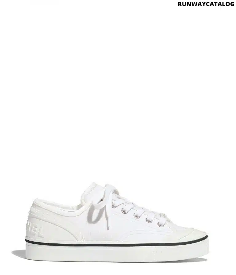 Chanel Fabric, Ivory Sneakers