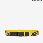 Fendi Gray Fabric Belt