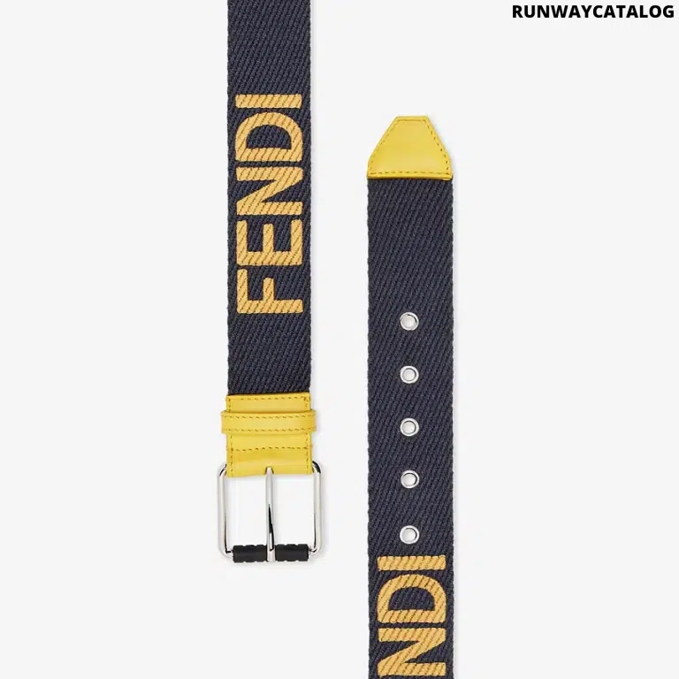 Fendi Gray Fabric Belt - Image 2