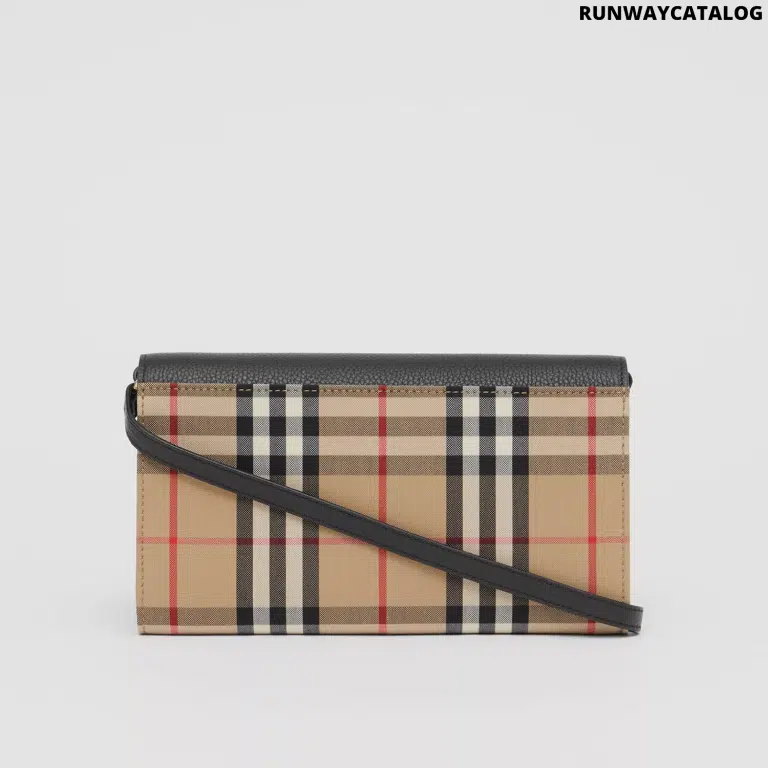 Burberry Vintage Check and Leather Wallet with Detachable Strap - Image 3