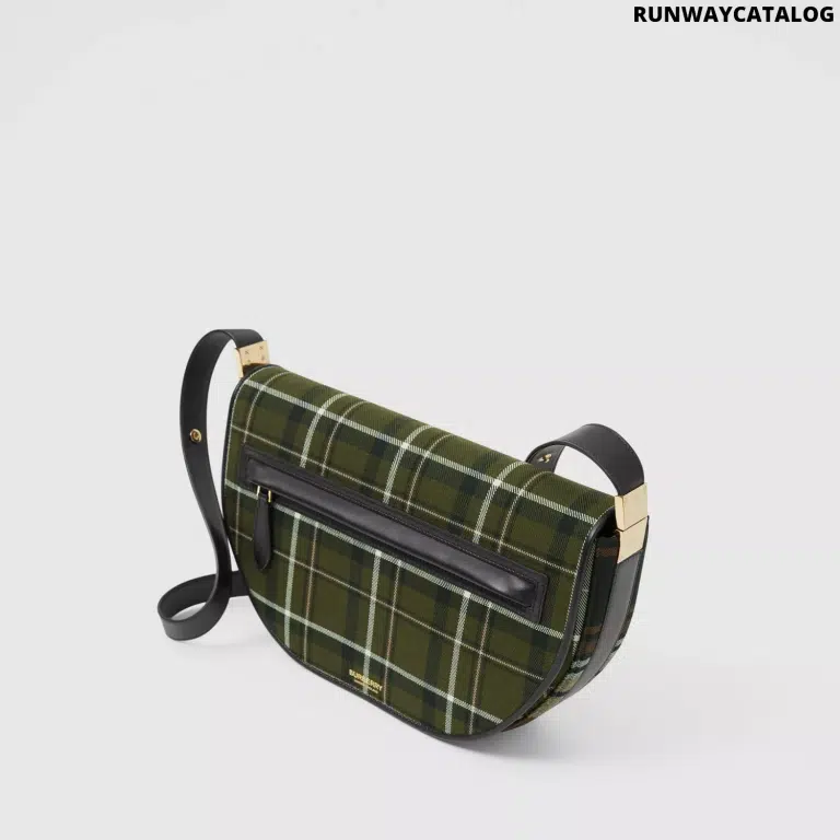 Burberry Medium Tartan Wool and Leather Olympia Bag - Image 2