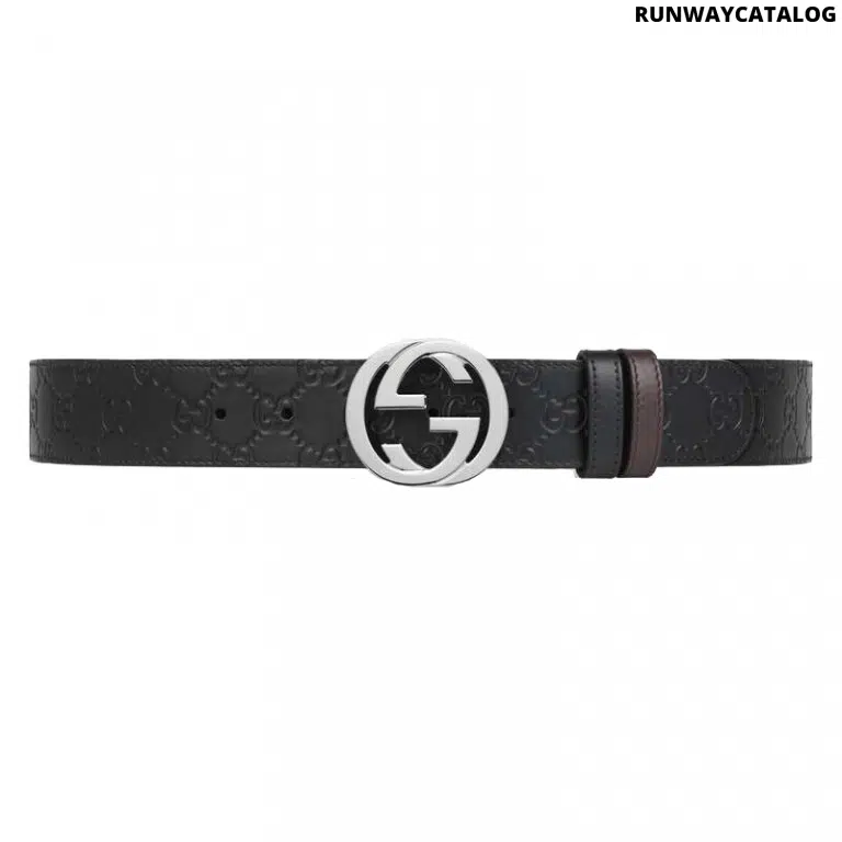 Gucci Black Signature / Brown Leather Reversible Belt