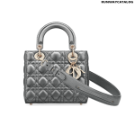 Christian Dior Steel Gray Lady Dior My ABCDior Calfskin Bag