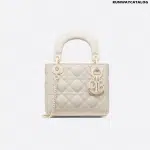 Christian Dior Mini Latte Lady Dior Matte Calfskin Bag