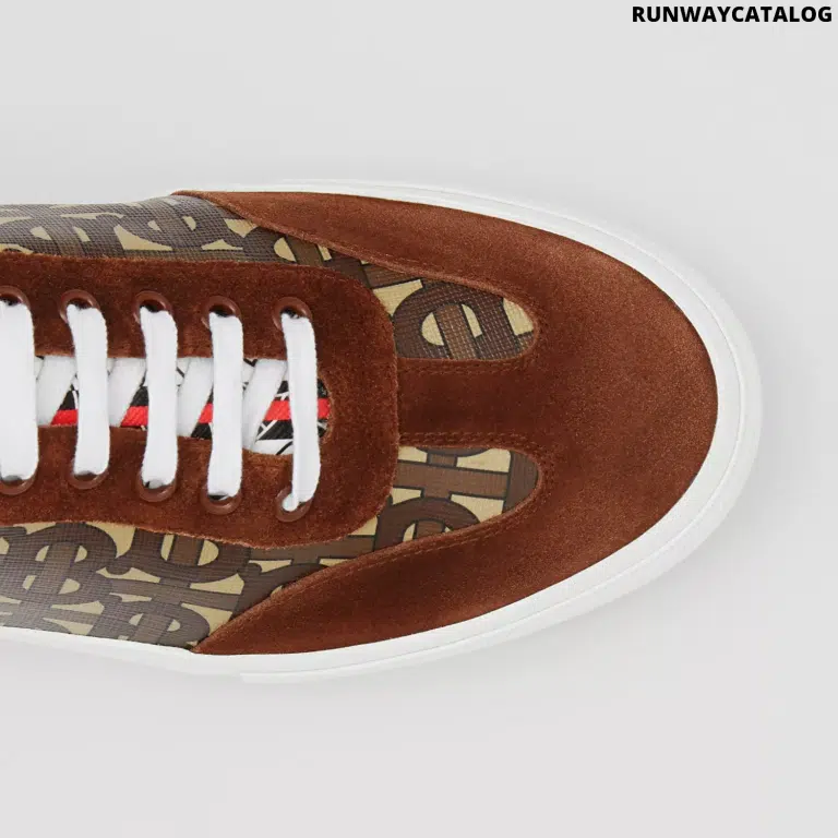 Burberry Suede Detail Monogram Stripe Sneaker - Image 3