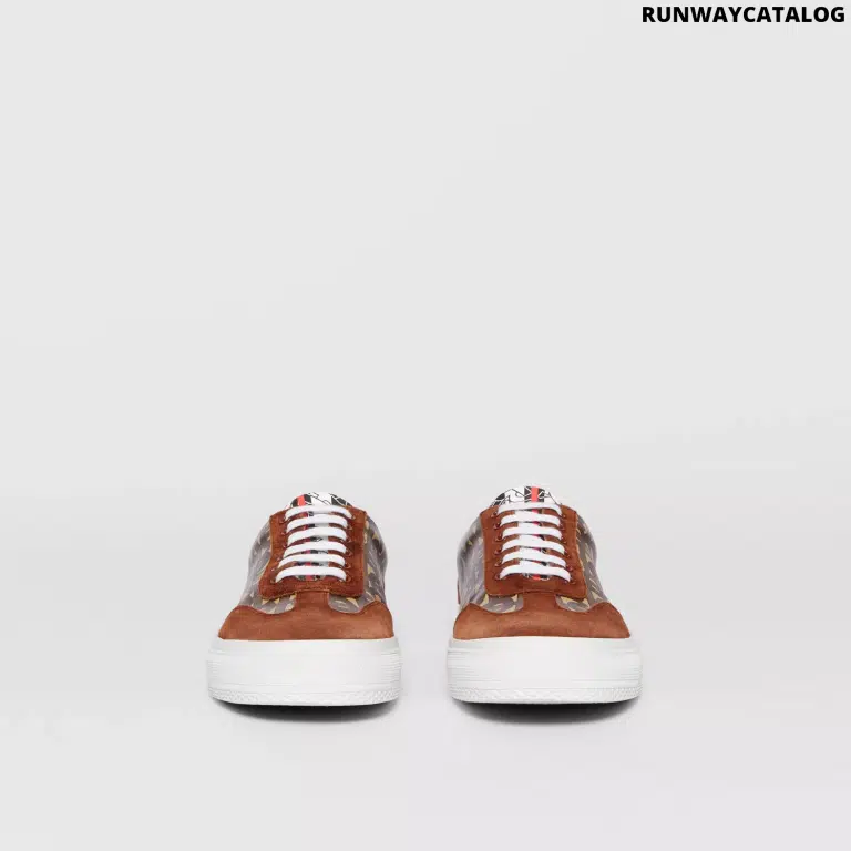 Burberry Suede Detail Monogram Stripe Sneaker - Image 4