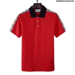 Gucci Polo with Interlocking G stripe Red