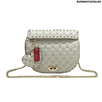 Valentino Leather Rockstud Saddle Crossbody Bag