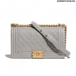 Chanel Boy Chanel Flap Grey Bag