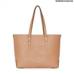 Burberry Small Embossed Crest Leather Tote Bag