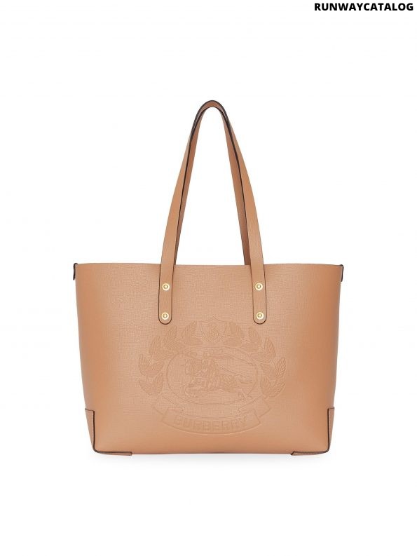 Burberry Small Embossed Crest Leather Tote Bag - Runway Catalog