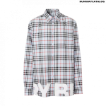 Burberry Logo Print Vintage Check Cotton Oversized Shirt