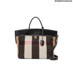 Burberry Check Merino Wool Cashmere Society Top Handle Bag