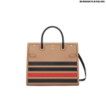 Burberry Medium Striped Intarsia Leather Two-handle Title Bag