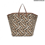 Burberry Extra Large Embroidered Monogram Cotton Beach Tote