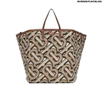 Burberry Extra Large Embroidered Monogram Cotton Beach Tote