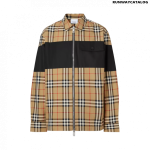 Burberry Contrast Panel Check Cotton Shirt