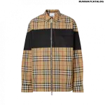 Burberry Contrast Panel Check Cotton Shirt