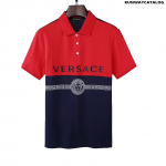 Versace Medusa Print Two Tone Polo Shirt