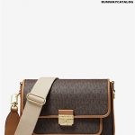 Michael Kors Medium Logo and Leather Messenger Bag