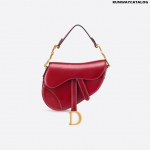 Christian Dior Mini Saddle bag in red calfskin