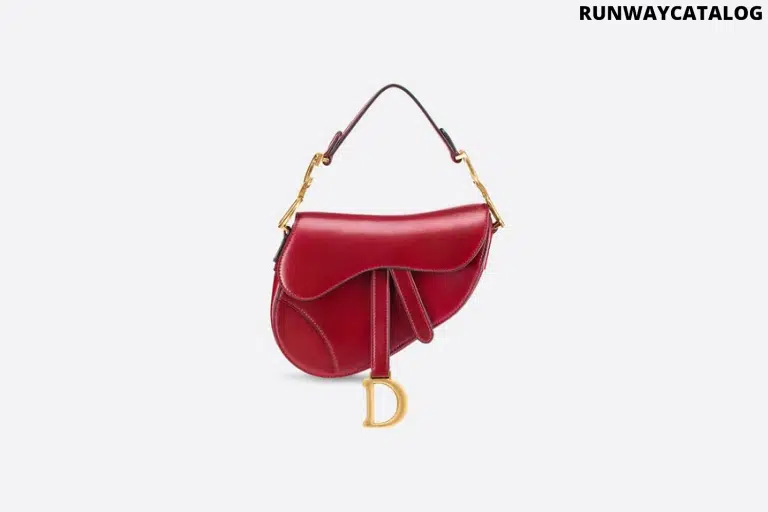 Christian Dior Mini Saddle bag in red calfskin